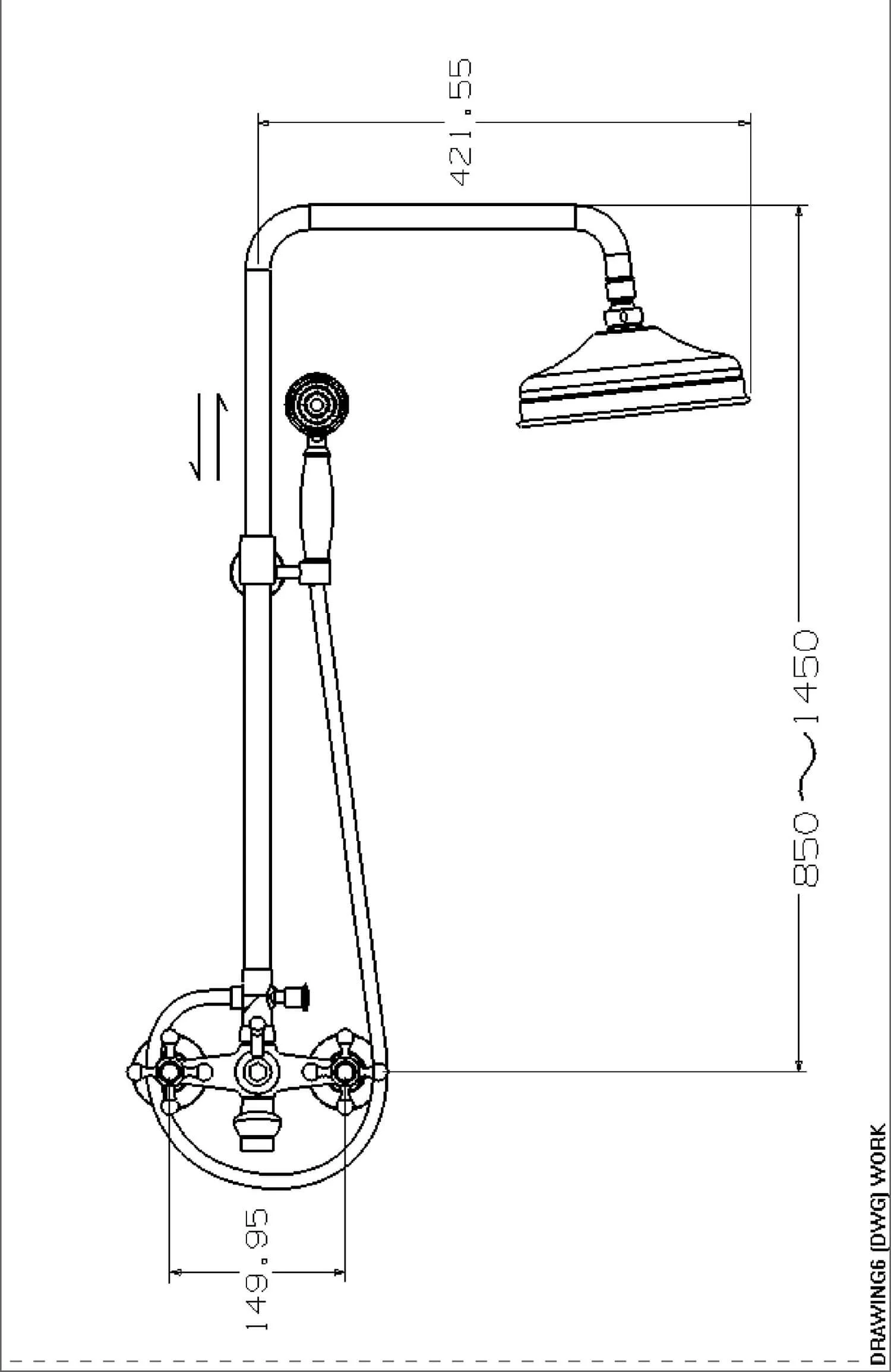 Harma Classic shower mixer in nikkel — view 2