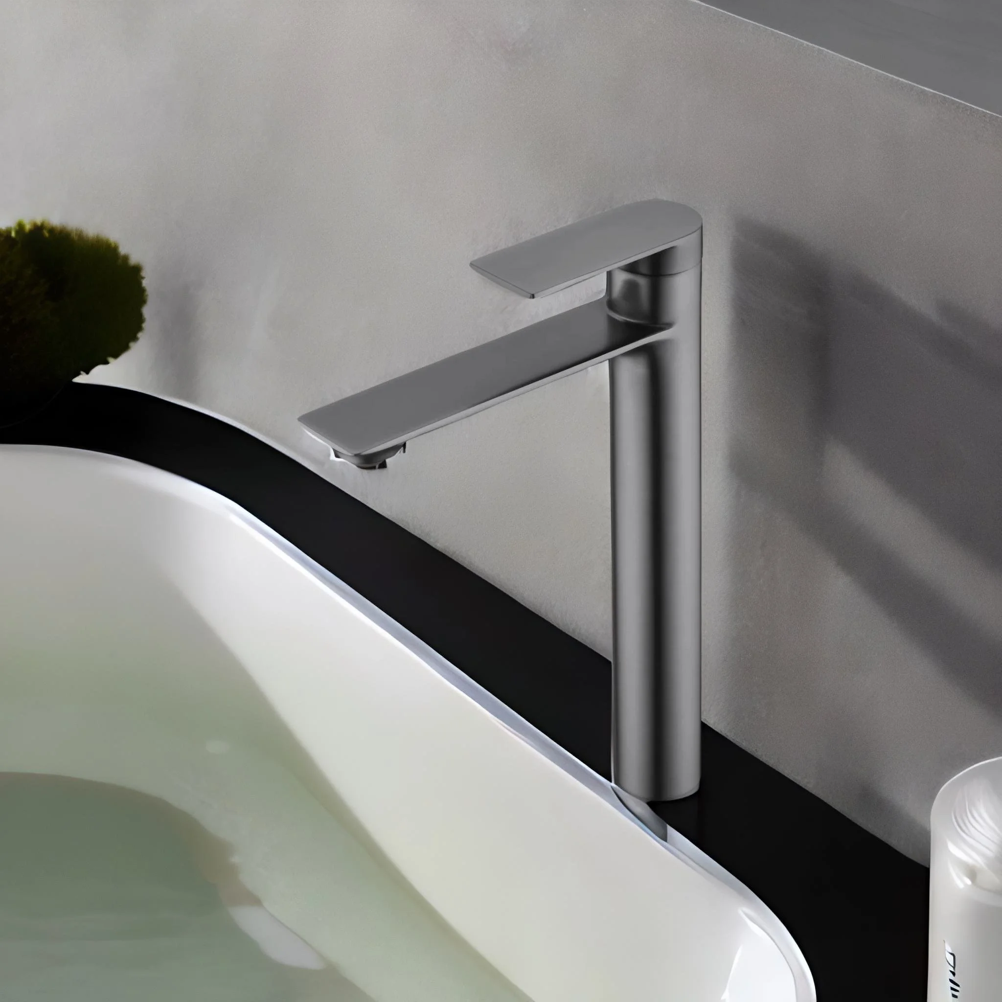 Harma Platinum basin mixer in platinum — view 3