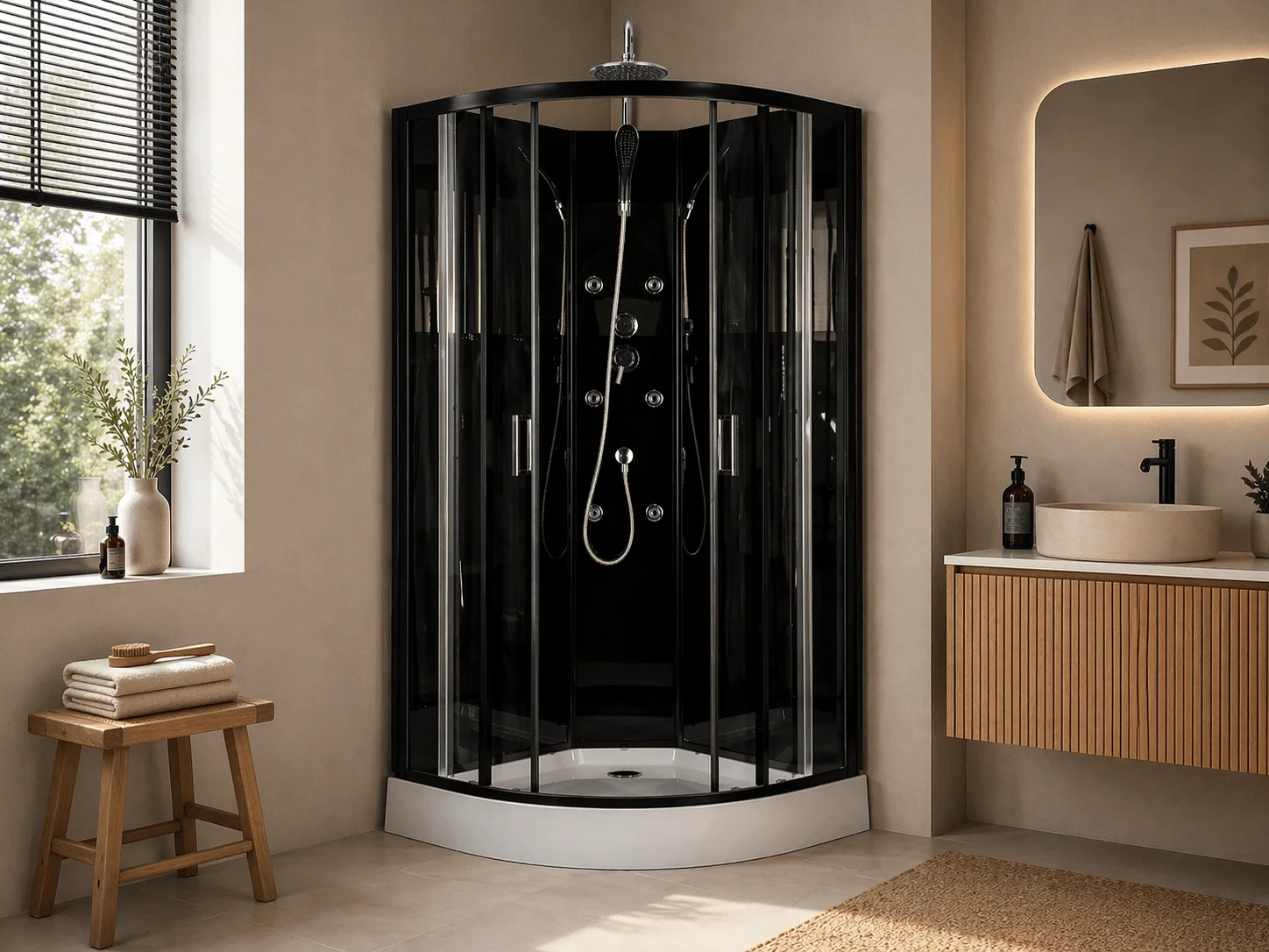 Harma Black Onyx dušikabiin 85×85×230 cm