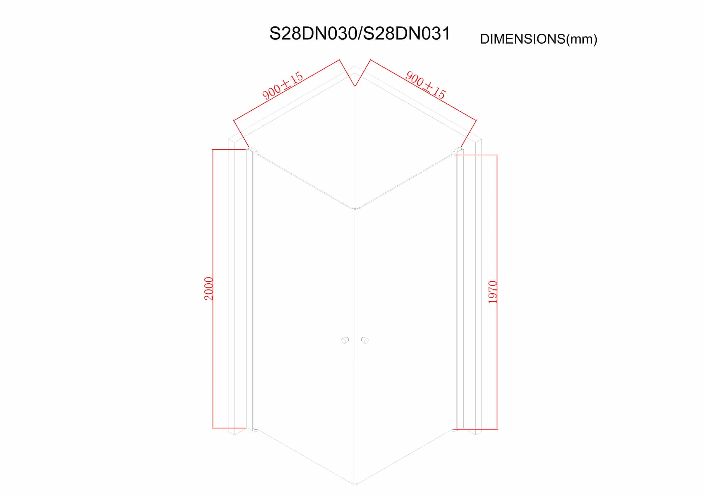 Harma shower enclosure in metallic — view 2