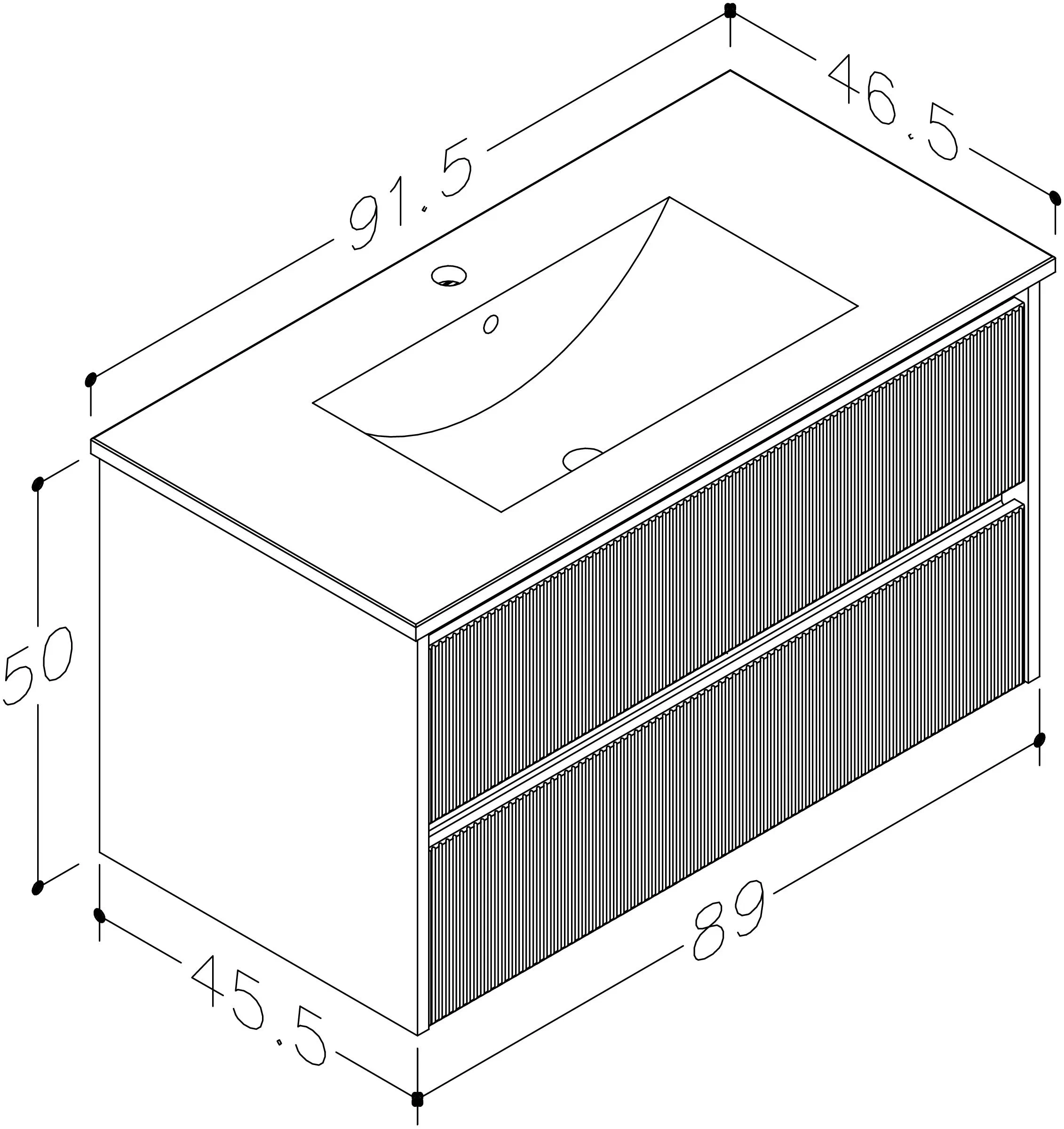Harma Urban washbasin cabinet in grey 91.5×50 cm — view 2