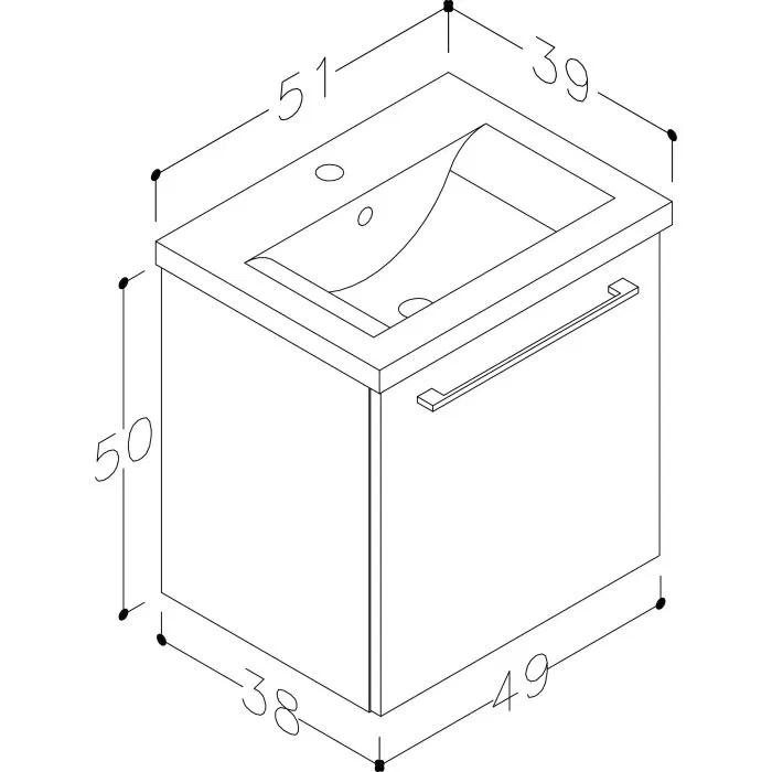 Harma Scandic allaskaappi valkoisena 51×52 cm — kuva 3