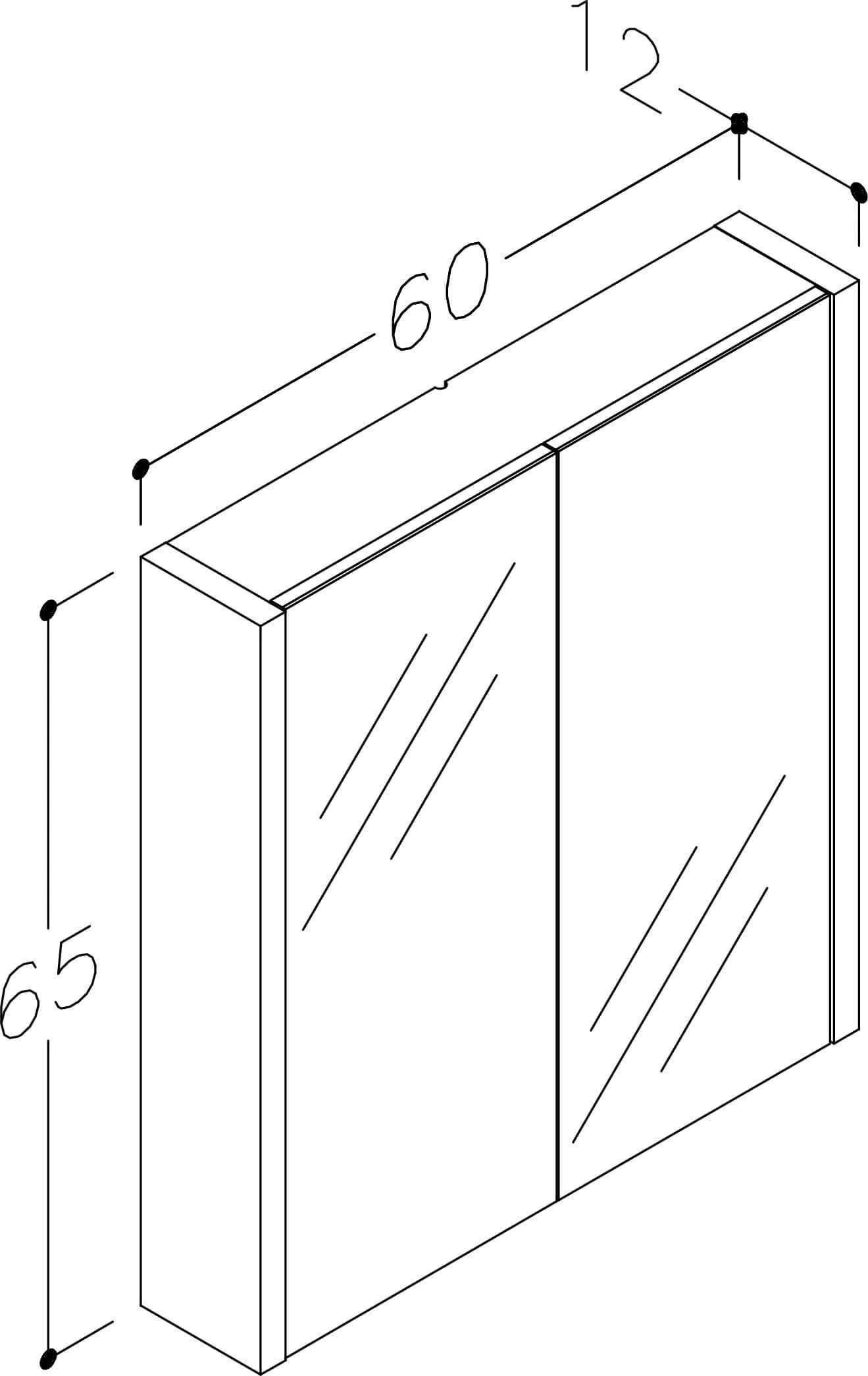 Harma Serena mirror cabinet in black 60×65 cm — view 2