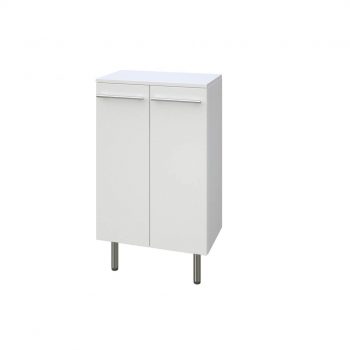 Põrandapealne kapp Harma 50cm, valge / läikiv, soft-close hinged, kroomitud käepidemed